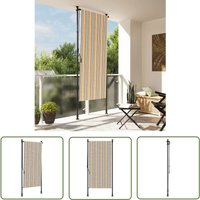 Außenrollo Gelb und Weiß 120x270 cm Stoff und Stahl - Außenrollo - Markise - Sonnenschutz - Gartenrolladen - Balkonrollo - The Living Store von THE LIVING STORE