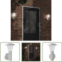 The Living Store Außenwandleuchte Silbern Edelstahl - Outdoor Wandleuchte - Edelstahl Leuchte - Gartenbeleuchtung - Gartenlampe - Wetterfeste von THE LIVING STORE