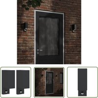 The Living Store - Außenwandleuchten mit Sensor 2 Stk. Schwarz Aludruckguss - LED-Leuchte - Außenleuchte - Wandleuchte - Sicherheitslicht von THE LIVING STORE