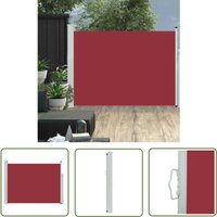Ausziehbare Seitenmarkise 100×500 cm Rot - Balkon-Markise - Sonnenschutz - Seitenmarkise - Gartensonnenblende - Terrassenüberdachung - The Living von THE LIVING STORE