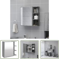 The Living Store - Bad-Spiegelschrank Grau Sonoma 62,5x20,5x64 cm Holzwerkstoff - Badezimmermöbel - Spiegelschrank - Holzwerkstoffschrank - Grau von THE LIVING STORE