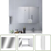 The Living Store - Bad-Spiegelschrank Weiß 80x15x60 cm mdf - Spiegelschrank - Badspiegel - Badezimmermöbel - Wandregal - Aufbewahrung The Living Store - Bad-Spiegelschrank Weiß 80x15x60 cm mdf - Spiegelschrank - Badspiegel - Badezimmermöbel - Wandregal - Aufbewahrung von THE LIVING STORE