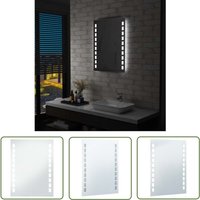 Maison Chic - The Living Store Badezimmer-Wandspiegel mit LEDs 60x80 cm - LED-Spiegel - Badezimmerspiegel - Wandspiegel - Kosmetikspiegel Maison Chic - The Living Store Badezimmer-Wandspiegel mit LEDs 60x80 cm - LED-Spiegel - Badezimmerspiegel - Wandspiegel - Kosmetikspiegel von MAISON CHIC