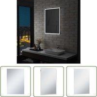 Maison Exclusive - The Living Store Badezimmer-Wandspiegel mit LEDs 60x80 cm - LED-Spiegel - Badezimmerspiegel - Wandspiegel - Kosmetikspiegel von MAISON EXCLUSIVE