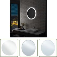 Galozzoit - The Living Store Badezimmerspiegel mit led 60 cm - LED-Spiegel - Badezimmerspiegel - Spiegelschrank - Rundes Badezimmermöbel - Silberner Galozzoit - The Living Store Badezimmerspiegel mit led 60 cm - LED-Spiegel - Badezimmerspiegel - Spiegelschrank - Rundes Badezimmermöbel - Silberner von GALOZZOIT