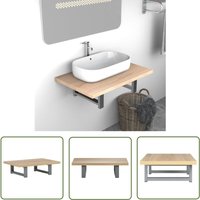 The Living Store Badmöbel Eichenbraun 60×40×16,3 cm - Badezimmerwandregal - Eicheneffekt - Badregale - Badmöbeln - Stauraum Im Badezimmer von THE LIVING STORE