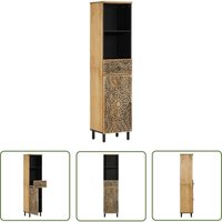 The Living Store - Badschrank 38x33x160 cm Massivholz Mango - Badschrank - Mangoholz - Vintage Stil - Handgefertigt - Badezimmermöbel The Living Store - Badschrank 38x33x160 cm Massivholz Mango - Badschrank - Mangoholz - Vintage Stil - Handgefertigt - Badezimmermöbel von THE LIVING STORE