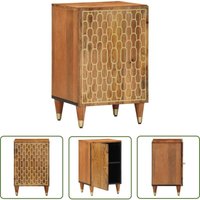 The Living Store - Badschrank 38x33x58 cm Massivholz Mango - Badschrank - Mangoholz - Badezimmermöbel - Vintage Stil - Handgefertigt von THE LIVING STORE
