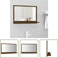 Jeffergarden - The Living Store Badspiegel Braun Eichen-Optik 60x10,5x37 cm Holzwerkstoff - Wandspiegel - Badspiegel - Badezimmerspiegel von JEFFERGARDEN