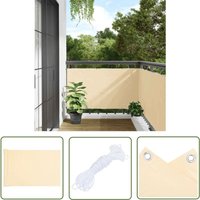The Living Store - Balkon-Sichtschutz Creme 1000x120 cm pvc - Balkon Sichtschutz - Pvc Sichtschutz - Balkonzaun - Windschutz - Sonnenschutz von THE LIVING STORE