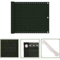 The Living Store - Balkon-Sichtschutz Dunkelgrün 75x300 cm hdpe - Balkon Sichtschutz - hdpe Sichtschutz - Windsichtsschutz - Wasserschutz - uv von THE LIVING STORE