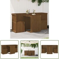 Balkonmöbel-Set 2-Sitzer Honigbraun Massivholz Kiefer - Gartentisch - Kiefernholzmöbel - Outdoortisch - Balkonmöbel - Esszimmergarnitur - The Living von THE LIVING STORE
