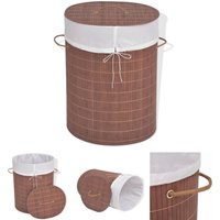 The Living Store - Bambus-Wäschekorb Oval Braun - Wäschekörbe - Braun von THE LIVING STORE