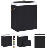 The Living Store - Bambus-Wäschekorb mit 2 Fächern Schwarz 100 l - Wäschekörbe - Schwarz von THE LIVING STORE