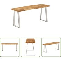 The Living Store - Bank Baumkante 105 cm Massivholz Akazie - Holzbank - Esszimmerbank - Wohnzimmersitzgelegenheit - Gartenbank - Akasieholzbänkchen von THE LIVING STORE