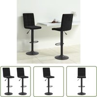 The Living Store - Barhocker 2 Stk. Schwarz Samt - Barhocker - Samtsitz - Schwarz - Höhenverstellbar - Drehbarkeit von THE LIVING STORE