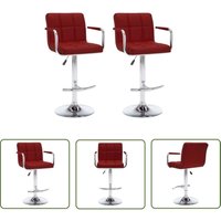 The Living Store - Barhocker 2 Stk. Weinrot Kunstleder - Weinroter Barhocker - Hochwertiger Kunstledersitz - Barhocker Set - Höhenverstellbarer von THE LIVING STORE