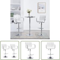 The Living Store Barhocker 2 Stk. Weiß Kunstleder - Barhocker - Küchenhocker - Sitzhocker - Hochstuhl - Weißer Barhocker von THE LIVING STORE