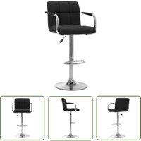 Barhocker Schwarz Stoff - Barhocker - Esszimmerstuhl - Küchenstuhl - Drehbares Bürostuhl - Bar Stool - The Living Store von THE LIVING STORE
