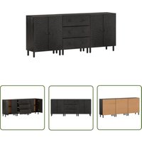 The Living Store Beistellschränke 3 Stk. Schwarz 60x33x75 cm Massivholz Mango - Sideboard - Wohnzimmermöbel - Mangoholzmöbel - Schwarze Möbel The Living Store Beistellschränke 3 Stk. Schwarz 60x33x75 cm Massivholz Mango - Sideboard - Wohnzimmermöbel - Mangoholzmöbel - Schwarze Möbel von THE LIVING STORE