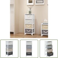 The Living Store Beistellschrank mit 4 Körben Holz - Beistellschrank - Holzmöbel - Kommode - Aufbewahrungsbox - Sideboard The Living Store Beistellschrank mit 4 Körben Holz - Beistellschrank - Holzmöbel - Kommode - Aufbewahrungsbox - Sideboard von THE LIVING STORE