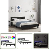 The Living Store - Bett mit LED-Beleuchtung ohne Matratze Schwarz 120x200 cm - Bettsystem - Holzbettfundament - Doppelbett - Boxspringbett - led von THE LIVING STORE