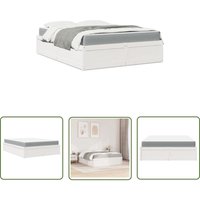 The Living Store - Bett mit Matratze Weiß 140x200 cm Massivholz Kiefer - Schlafzimmermöbel - Holzbetten - Doppelbett - Kiefernholzbett - Boxspringbett von THE LIVING STORE