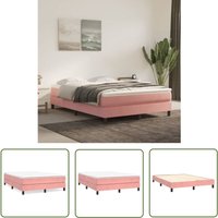 The Living Store - Bettgestell Rosa 140x200 cm Samt - Samtbett - Rosa Bettgestell - Doppelbett Gestell - Boxspringbetten - Schlafzimmer Dekoration von THE LIVING STORE