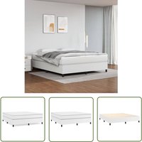 The Living Store - Bettgestell Weiß 180x200 cm Kunstleder - Bettes Gestell - Schlafzimmer Möbel - Doppelbett - Kunstleder Bett - Weißes Bett von THE LIVING STORE