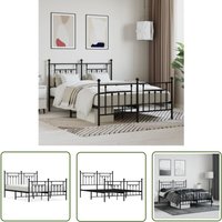 The Living Store - Bettgestell mit Kopf- und Fußteil Metall Schwarz 140x200 cm - Metallbettfassungen - Doppelbett Gestell - Boxspringrahmen The Living Store - Bettgestell mit Kopf- und Fußteil Metall Schwarz 140x200 cm - Metallbettfassungen - Doppelbett Gestell - Boxspringrahmen von THE LIVING STORE