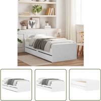 The Living Store Bettgestell mit Schubladen Weiß 90x190 cm - Bettesrahmen - Holzbettrahmen - Weißer Bettrahmen - Doppelbett - Schrankbett The Living Store Bettgestell mit Schubladen Weiß 90x190 cm - Bettesrahmen - Holzbettrahmen - Weißer Bettrahmen - Doppelbett - Schrankbett von THE LIVING STORE
