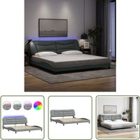 The Living Store - Bettgestell mit led ohne Matratze Hellgrau 200x200 cm Stoff - Bettrahmen - Holzbetten - Doppelbett - Boxspringbett - LED-Bett The Living Store - Bettgestell mit led ohne Matratze Hellgrau 200x200 cm Stoff - Bettrahmen - Holzbetten - Doppelbett - Boxspringbett - LED-Bett von THE LIVING STORE