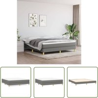 Bettgestell ohne Matratze Dunkelgrau 160x200 cm Stoff - Bettes Gestell - Doppelbett - Boxspringbetten - Lattenrost - Dunkelgrau - The Living Store von THE LIVING STORE