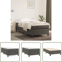 Bettgestell ohne Matratze Dunkelgrau 90x190 cm Samt - Samt Bettgestell - Doppelbett - Boxspringbett - Bettrahmen - Dunkles Bett - The Living Store von THE LIVING STORE