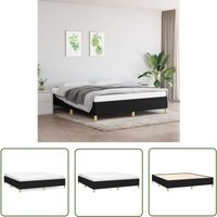 Bettgestell ohne Matratze Schwarz 180x200 cm Stoff - Bettrahmen - Doppelbett - Boxspringbetten - Schlafzimmermöbel - Schwarzes Bett - The Living Store Bettgestell ohne Matratze Schwarz 180x200 cm Stoff - Bettrahmen - Doppelbett - Boxspringbetten - Schlafzimmermöbel - Schwarzes Bett - The Living Store von THE LIVING STORE