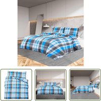 The Living Store Bettwäsche-Set Blau und Grau 200x200 cm Baumwolle - Bettsachen - Bettwäsche - Baumwollbettwäsche - Duftfreie Bettwäsche - Blau Grau The Living Store Bettwäsche-Set Blau und Grau 200x200 cm Baumwolle - Bettsachen - Bettwäsche - Baumwollbettwäsche - Duftfreie Bettwäsche - Blau Grau von THE LIVING STORE