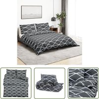 The Living Store - Bettwäsche-Set Grau 260x240 cm Baumwolle - Bettsachen - Bettwäsche - Baumwollbettwäsche - Grau - Doppelbett von THE LIVING STORE