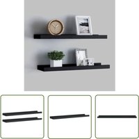 The Living Store - Bilderleisten 2 Stk. Schwarz 60x9x3 cm mdf - Wandregal - Bilderleiste - Schwarze Bilderleiste - mdf Regal - Wanddeko The Living Store - Bilderleisten 2 Stk. Schwarz 60x9x3 cm mdf - Wandregal - Bilderleiste - Schwarze Bilderleiste - mdf Regal - Wanddeko von THE LIVING STORE