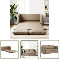 The Living Store - Bodensofa mit Schlaffunktion Cappuccino-Braun Kunstleder - Bodensofa - Couch - Schlafcouch - Gästebett - Kleines Sofa von THE LIVING STORE
