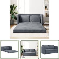 The Living Store Bodensofa mit Schlaffunktion Dunkelgrau 122x204x55 cm Samt - Bodensofa - Schlafcouch - Gästebett - Samtsofa - Couchbettwäsche von THE LIVING STORE