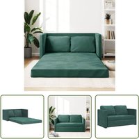 The Living Store - Bodensofa mit Schlaffunktion Dunkelgrün 122x204x55 cm Samt - Bodensofa - Schlafcouch - Gästebett - Gemütliches Sofa - Samtsofa von THE LIVING STORE