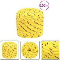 The Living Store - Bootsseil Gelb 16 mm 100 m Polypropylen - Bootsseil - Schiffsseil - Polyesterseil - Leinen - Marineleine von THE LIVING STORE