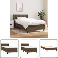 The Living Store - Boxspringbett mit Matratze Dunkelbraun 80x200 cm Stoff - Boxspringbett - Doppelbett - Bettenrahmen - Lattenrost - Matratze von THE LIVING STORE