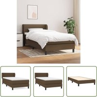 The Living Store - Boxspringbett mit Matratze Dunkelbraun 80x200 cm Stoff - Boxspringbett - Doppelbett - Bettenrahmen - Lattenrost - Matratze The Living Store - Boxspringbett mit Matratze Dunkelbraun 80x200 cm Stoff - Boxspringbett - Doppelbett - Bettenrahmen - Lattenrost - Matratze von THE LIVING STORE