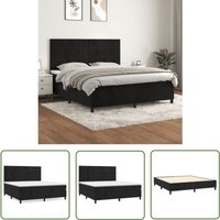 The Living Store Boxspringbett mit Matratze Schwarz 160x200 cm Samt - Boxspringbett - Samtbett - Doppelbett - Luxusbett - Schwarzes Bett The Living Store Boxspringbett mit Matratze Schwarz 160x200 cm Samt - Boxspringbett - Samtbett - Doppelbett - Luxusbett - Schwarzes Bett von THE LIVING STORE