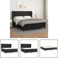 The Living Store - Boxspringbett mit Matratze Schwarz 180x200 cm Kunstleder - Boxspringbett - Doppelbett - Bettenrahmen - Kunstlederbett - Schwarzes The Living Store - Boxspringbett mit Matratze Schwarz 180x200 cm Kunstleder - Boxspringbett - Doppelbett - Bettenrahmen - Kunstlederbett - Schwarzes von THE LIVING STORE