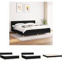 The Living Store - Boxspringbett mit Matratze Schwarz 200x200 cm Stoff von THE LIVING STORE