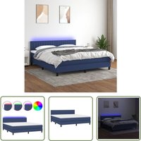 The Living Store Boxspringbett mit Matratze & LED Blau 180x200 cm Stoff - Boxspringbett - Doppelbett - Schlafsofa - Bettauflage - Lattenrost The Living Store Boxspringbett mit Matratze & LED Blau 180x200 cm Stoff - Boxspringbett - Doppelbett - Schlafsofa - Bettauflage - Lattenrost von THE LIVING STORE