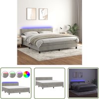 The Living Store - Boxspringbett mit Matratze & led Hellgrau 160x200 cm Samt - Boxspringbett - Doppelbett - Samtbett - Luxusbett - Bettrahmen The Living Store - Boxspringbett mit Matratze & led Hellgrau 160x200 cm Samt - Boxspringbett - Doppelbett - Samtbett - Luxusbett - Bettrahmen von THE LIVING STORE
