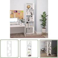 Bücherregal/Raumteiler Weiß 45x24x159 cm Holzwerkstoff - Bücherregal - Regal - Holzmöbel - Weißes Möbelstück - Aufbewahrungssystem - The Living Store Bücherregal/Raumteiler Weiß 45x24x159 cm Holzwerkstoff - Bücherregal - Regal - Holzmöbel - Weißes Möbelstück - Aufbewahrungssystem - The Living Store von THE LIVING STORE